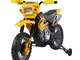  Moto Cross Elettrica per Bambini con Rotelle Giallo Aosom