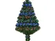  Albero di Natale Artificiale in PVC con 90 Luci LED e Fibre Ottiche, 90 Rami e Base Piegh...