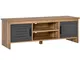  Mobile Porta TV Design Moderno in Stile Industriale, Mobile Basso per TV fino 42" con 2 C...