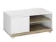  Carrello Porta TV con 1 Anta e Vani Aperti in Legno, Mobile per TV Piatta fino 42'' con R...