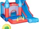  Castello Gonfiabile per Bambini 4 in 1 con Trampolino, Scivolo, Piscina e Parete da Arram...