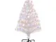  HOMCM Albero di Natale Artificiale con 90 Luci LED Colorate e Fibre Ottiche, 90 Rami, Bas...