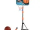  Set Canestro per Bambini Regolabile in Altezza, Palla da Basket, Base e Pompa Gonfiaggio...