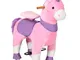  Cavallo a Dondolo con Ruote a Forma di Unicorno per Bambini da 3-6 Anni, 70x32x87cm, Rosa...