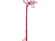  Canestro Basket Autoportante con Altezza Regolabile 210-260cm e Ruote, Rosso