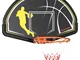 sportnow Canestro Basket per Bambini e Adulti da Indoor e Outdoor in Acciaio e PE, 110x90x...