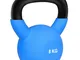  Kettlebell 8kg per Allenamento Bicipiti e Spalle in Metallo e Neoprene, 18x11x20cm， Blu...