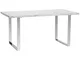  Tavolo da Pranzo Rettangolare per 6-8 Persone Effetto Marmo, 155x85x75cm, Bianco