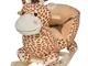  Cavallo a Dondolo in Legno Giraffa per i Bambini 60 x 33 x 45cm Aosom