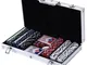 Valigetta Poker Professionale in Alluminio, Set Poker con 300 Fiches e 2 Mazzi per Texas...