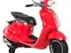  Moto Elettrica per Bambini con Licenza Ufficiale Vespa, 2 Rotelle, Luci e Suoni, 108x49x7...