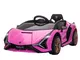  Macchina Elettrica per Bambini 3-5 Anni Lamborghini 12V con Telecomando e Velocità 3-8km/...