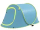  Tenda da Campeggio 2 Posti Pop Up Impermeabile con Accessori e Borsa di Trasporto, Blu