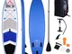  Tavola Gonfiabile SUP Stand Up Paddle con Pagaia Regolabile, Tavola Surf con Accessori 32...