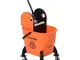  Carrello delle Pulizie Professionale Moltiusi con Strizzatore Rimovibile e Ruote, Arancio...