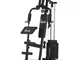  Stazione Fitness con Seduta e Schienale Imbottiti, in Acciaio e PU, 135x103x210 cm, Nero...