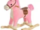  Cavallo a Dondolo Giocattolo con Suoni Realistici per Bambini 36-72 Mesi, Include 2 Batte...