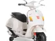  Moto Elettrica per Bambini Design Vespa, Batteria 6V con Suoni e Luci, Età 3-6 Anni, Bian...