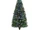  Albero di Natale 150cm con 180 Luci a LED e Fibre Ottiche Colorate, 180 Rami in PVC Ignif...