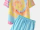 Pigiama donna tie-dye Set da salotto a maniche corte con stampa Softies