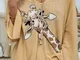 Camicetta casual a maniche lunghe con stampa giraffa dei cartoni animati per donna