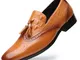 Mocassini eleganti da uomo in nappa brogue slip on scarpe formali