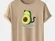 T-Shirt casual da uomo con stampa gatto avocado 100% cotone