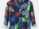 Uomo Colorful Camicie a maniche lunghe casuali con stampa floreale e foglie casual