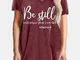 T-shirt lunga manica corta con scollo a V stampata a lettera