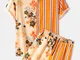 Loungewear da uomo casual con coulisse in vita con stampa floreale e strisce