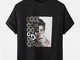 T-shirt corte da uomo con stampa a ritratto freddo