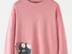 Felpe pullover da uomo in cotone con stampa animalier Collo