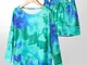 Plus Pigiami da donna in cotone con stampa tie-dye a maniche lunghe con coulisse