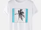 T-shirt casual da uomo casual traspirante con stampa albero di cocco