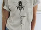 Bee T-shirt casual da donna a maniche corte con stampa a lettere
