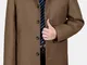 Mens Plus Trench coat in pile medio lungo tinta unita Cappotto in lana casual da lavoro al...