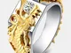 Anello da uomo in oro di lusso Drago Anello da uomo con placcatura in oro 18k