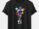 Mens Cotton Astronaut Colorful T-shirt casual a maniche corte con stampa O-Collo pianeta