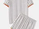 O-Collo Cozy Patchwork Striped Sleepwear Short Home Loungewear For Men
