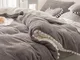 4Pcs Berber Fleece Double Side Dehair Angora Crystal Velvet Bedding Set Winter Queen King...