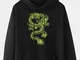 Mens 100% cotone Drago Felpe con cappuccio e coulisse con tasca a marsupio stampata a spal...