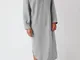 Traspirante Lunghezza Colletto Henley Design Top Tinta unita in cotone e lino Abiti casual...
