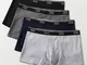 Mutande da uomo stampate 4 pezzi comodi slip boxer traspiranti con custodia