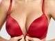 Reggiseni push-up in cotone tinta unita traspiranti con chiusura frontale senza cuciture d...