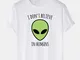 T-shirt casual da uomo 100% cotone con stampa aliena divertente