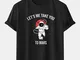 T-shirt a maniche corte casual da uomo in cotone con stampa di slogan da astronauta Collo