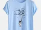 Mens Planet Astronaut stampato in cotone rotondo Collo T-shirt casual a maniche corte