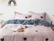 Set di biancheria da letto in cotone aloe con stampa scozzese da 3/4 pezzi