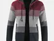 Maglione abbinato in tinta unita con cappuccio in maglia termica di velluto spesso da uomo