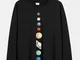 Mens Planet Chest Print Tinta unita Relaxed Fit Crew Collo Pullover Felpe